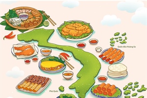 Xác lập kỷ lục mô hình bản đồ ẩm thực Việt Nam từ món ăn, đặc sản của 63 tỉnh, thành
