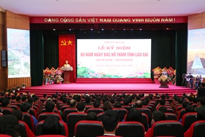 Chủ tịch nước dự Lễ kỷ niệm 65 năm ngày Bác Hồ thăm tỉnh Lào Cai